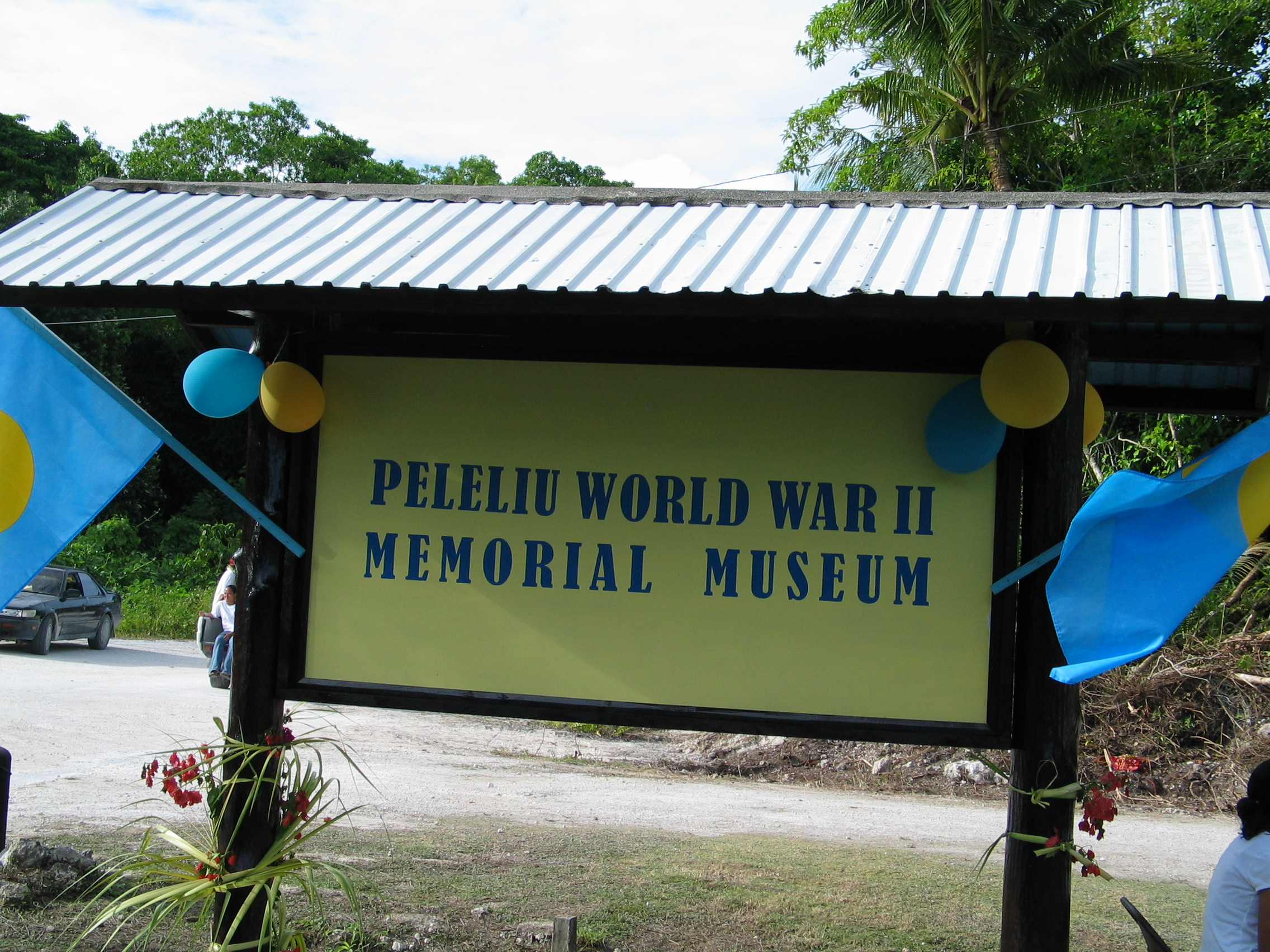 sign for the peleliu war museum